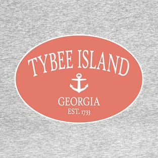 Tybee Island Georgia Sea Islands Anchor Orange T-Shirt